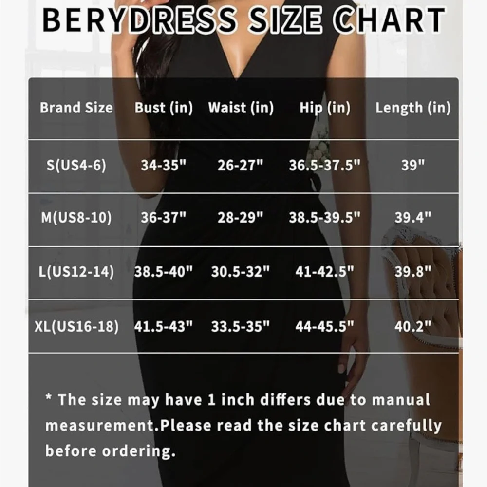Elegant Black Wrap Midi Dress - Picture 5 of 7